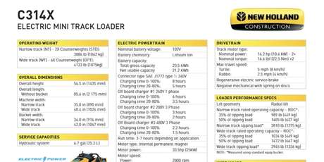 C314X Mini Track Loader - Specifications